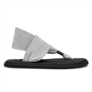 Sanuk Yoga Sling 2 w/ Two-Way Stretch & Memory Foam Gray Sandals Women US 10